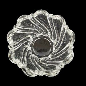 Mikasa Clear Peppermint Swirl Crystal Candle Holder Germany Votive Decorative